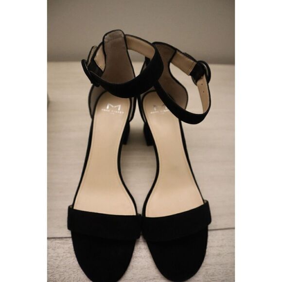 Marc Fisher Women's Sz 10 M Black Suede Karlee Ankle Strap Dress Sandal Heels - Picture 9 of 9